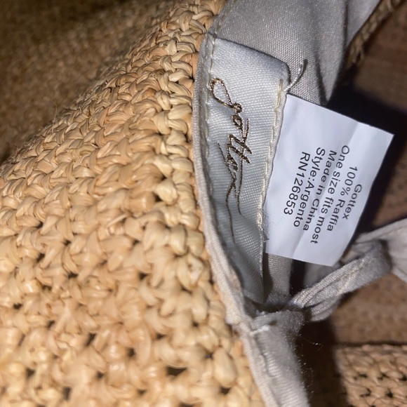 Gottex Tan Straw Hat with Decorative Accents
